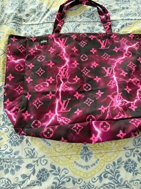 Asylum Pink Lightning Print Tote Bag for Women